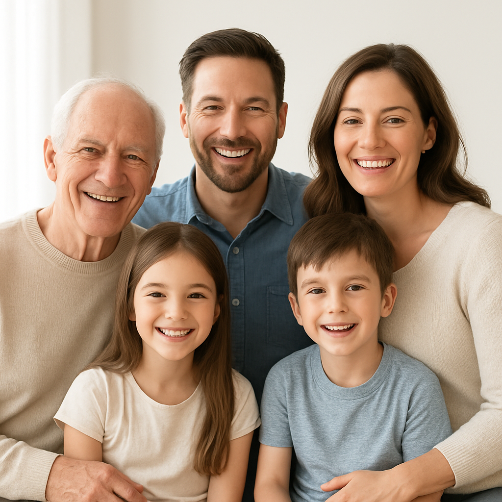 A happy family with healthy, confident smiles